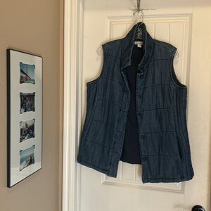 Vintage Coldwater Creek Denim Quilted XL Vest